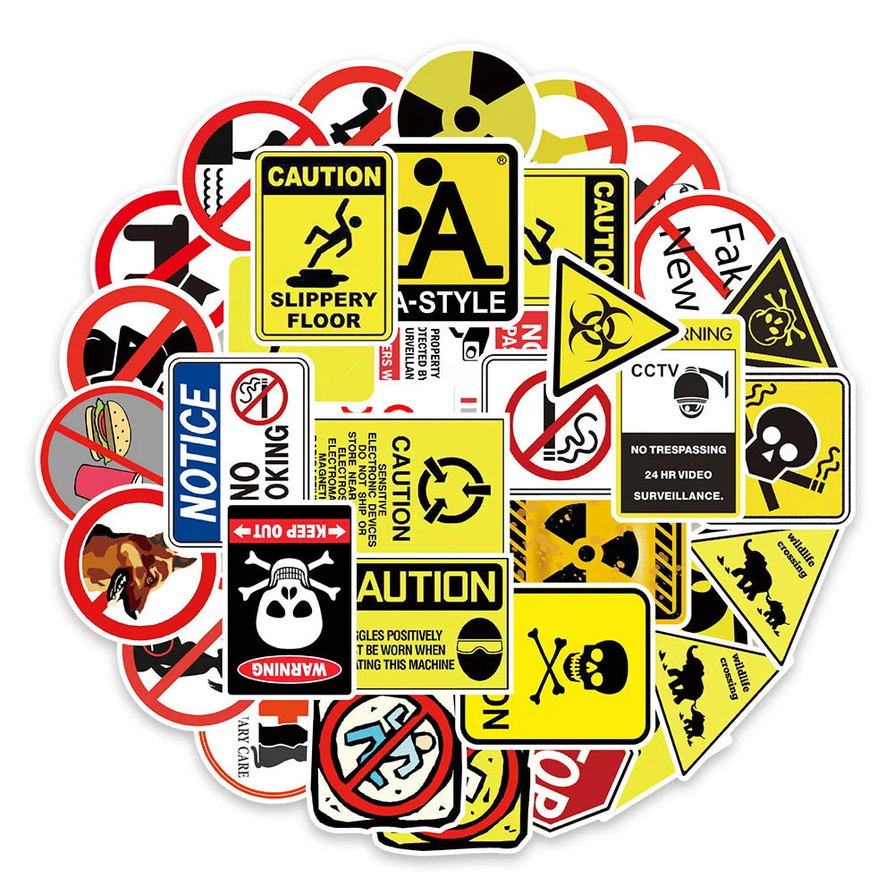 10/30/50pcs Warning Danger Sticker Packs (ONLINE ORDER ONLY)