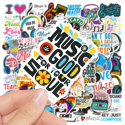 10/50 Inspirational Music Text Cartoon Stickers DIY Laptop Luggage Skateboard Graffiti Decals Sticker 2023 (Online Order Only)