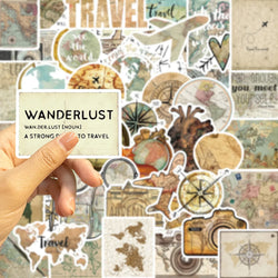 50PCS Travel The Map Stickers Cartoon Graffiti Decoration Skateboard Laptop Notebook Luggage Waterproof Decal Toy (ONLINE ORDER ONLY)