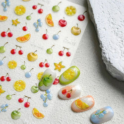 Carambola Grape Honey Peach Cherry Pineapple Pineapple Orange Apple Lemon Bromeliad Fruit Jelly Nail Art Sticker Manicure Decals (ONLINE ORDER ONLY)