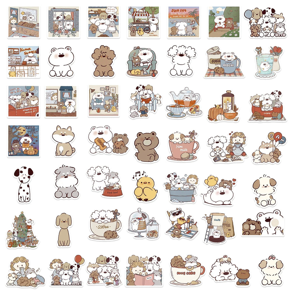 50pcs Cute Cartoon Miiiiichan Stickers Animals Anime For Laptop Water Bottle Luggage Notebook Waterproof Graffiti Vinyl Decals (Online Order Only)