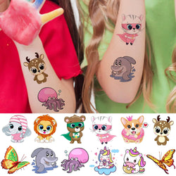 50 PCS Animals Temporary Tattoos For Women Girls Fake Butterfly Mermaid Unicorn Tattoo Sticker 3D Cartoon Body Art Tatoos Decor (ONLINE ORDER ONLY)