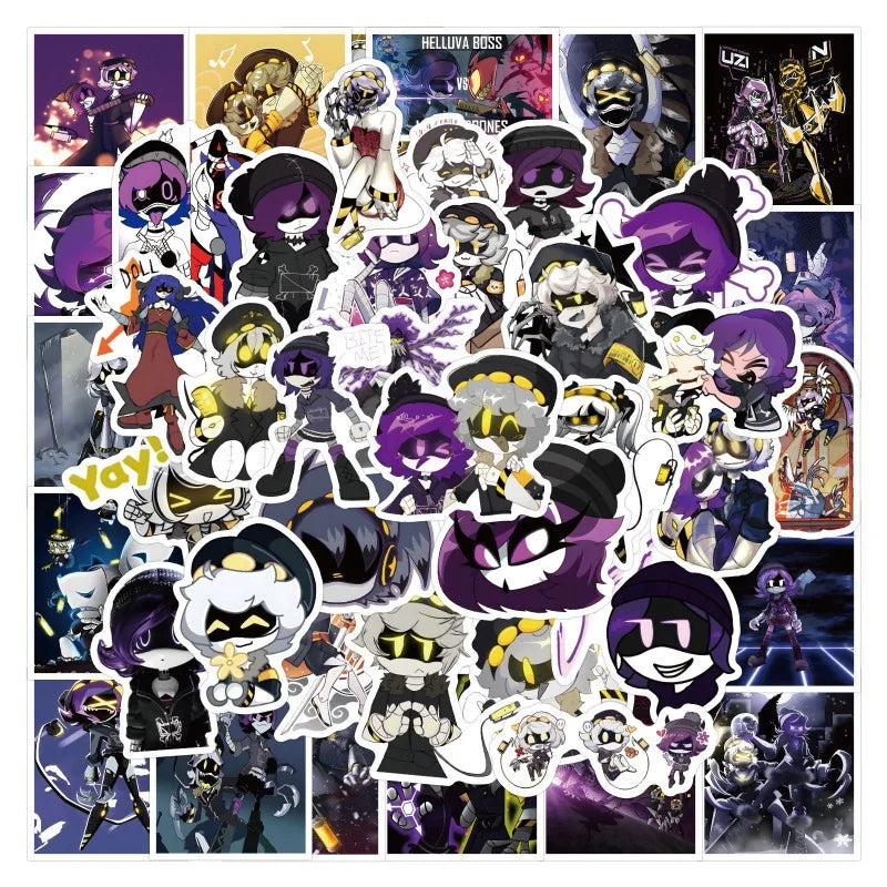 55pcs Murder Drones Anime Stickers for Laptop, Phone, Scooter, Suitcase, Water Bottle, Refrigerator, Stationery (ONLINE ORDER ONLY)
