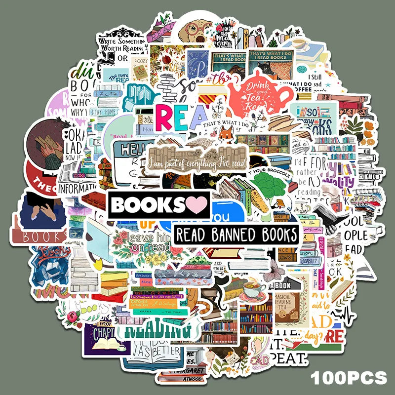 50/100PCS/SET I love reading Vinyl Decal Stickers Premium Waterproof Die Cut Matte Sticker Best Friend Gifts (Online Order Only)