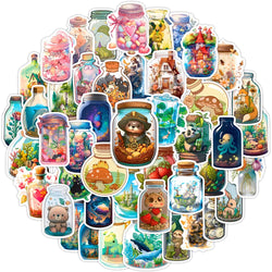 10/30/50PCS Ins Style Bottle World Stickers Cartoon Animal Cute Decals DIY Notebook Luggage Skateboard Car Graffiti Toy For Kids (ONLINE ORDER ONLY)