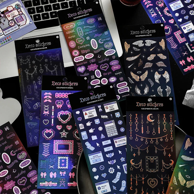 Korea Ins Sweet Love Chain Dialog Decorative Stickers Hand Account Idol Card DIY Material Sticker Personalized Kawaii Stationery (ONLINE ORDER ONLY)