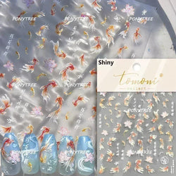 Hot Stamping Laser Shell Conch Starfish Pearl Whale Coral Dolphin Summer Beach Sea Wave Jellyfish Bubble Nail Art Stickers Decal (ONLINE ORDER ONLY)