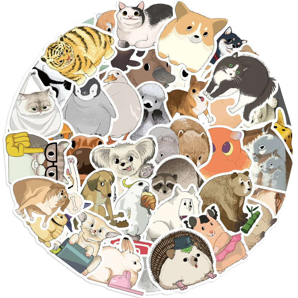50PCS Mixed Animals Rabbit Panda Cat Sticker Aesthetic DIY Korean Stationery Decoration Scrapbooking School Supplies (ONLINE ORDER ONLY)