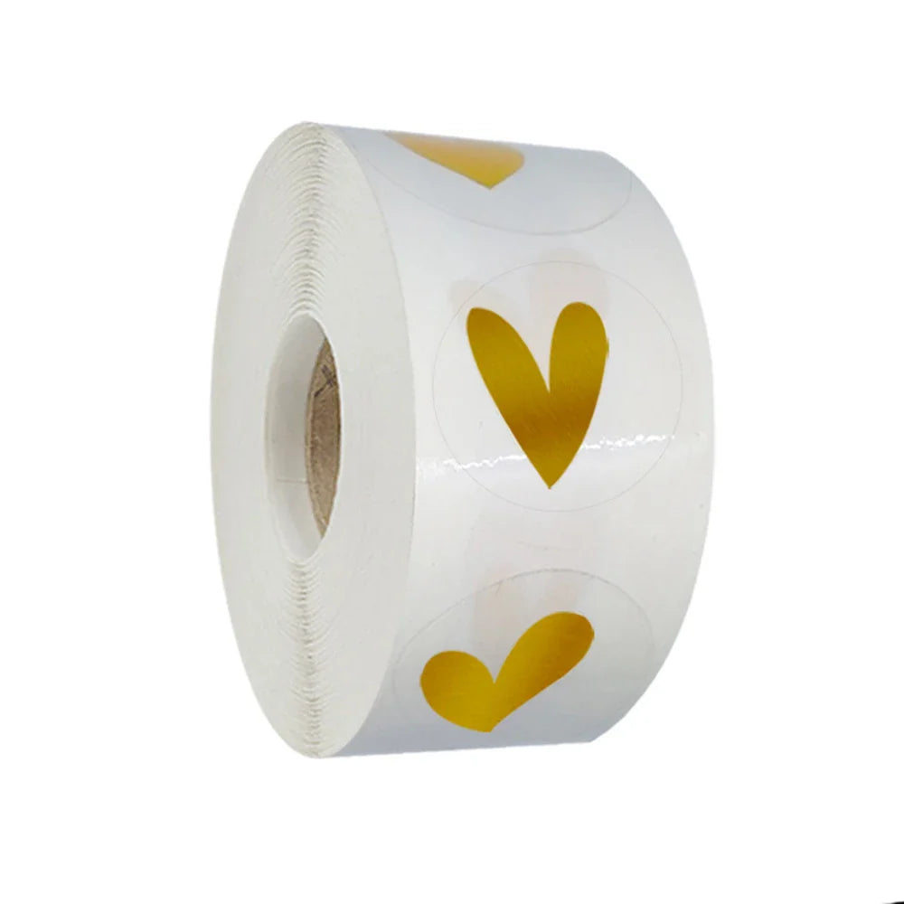 500pcs/roll Love Valentine's Day Stickers Seal Stickers Red Glowing Glitter Heart Gift Decoration Lables Stationery Sticker (ONLINE ORDER ONLY)