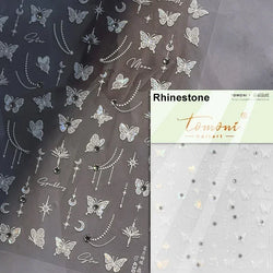 Charming Red Rose Phoenix Flower Wing Leaves Flower Feather Pearl Relief Embossed 5D Adhesive Nail Art Stickers Manicure Decals (ONLINE ORDER ONLY)