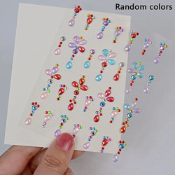 1pc Star-Shaped Rhinestone Sticker Sparkling Acrylic Rhinestone Face Decals Butterfly & Floral Designs for Party/Stage/Festivals (ONLINE ORDER ONLY)