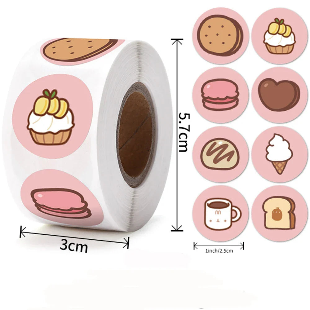 500pcs/roll Animal Cartoon Stickers Kids Toy Stickers Various Cute Design Patterns School Teacher Reward Stationery Stickers (ONLINE ORDER ONLY)