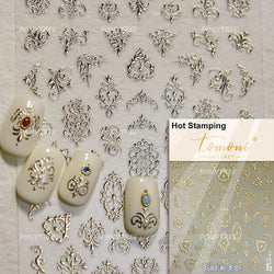 Baroque Figure Flower Totem Geometric Star Love Heart Hot Stamping Embossed Relief Self Adhesive Nail Art Sticker Manicure Decal (ONLINE ORDER ONLY)