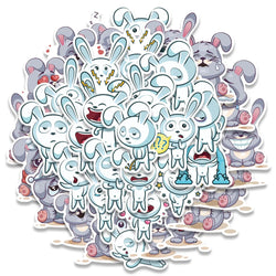 37pcs Funny Cute Cartoon Rabbit Meme Stickers For Luggage Guitar Phone Waterbottle Waterproof Graffiti Laptop Decals Kids Toy (ONLINE ORDER ONLY)