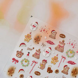 Santa's Hat Candy Santa Claus Christmas Tree Bell Elk 5D Self Adhesive Nail Art Stickers Button Snowflake Cherry Manicure Decals (ONLINE ORDER ONLY)