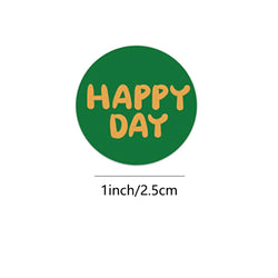 100-500pcs Round Happy Day Stickers For Envelope Seal Labels Gift Packaging Decor Birthday Party Scrapbooking Stationery Sticker (Online Order Only)