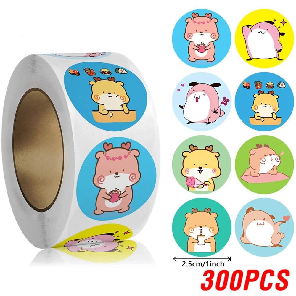 100-500pcs Cute Animal Reward Stickers For School Teacher Stationery Supplies Children's Party Gift Decoration Label (Online Order Only)