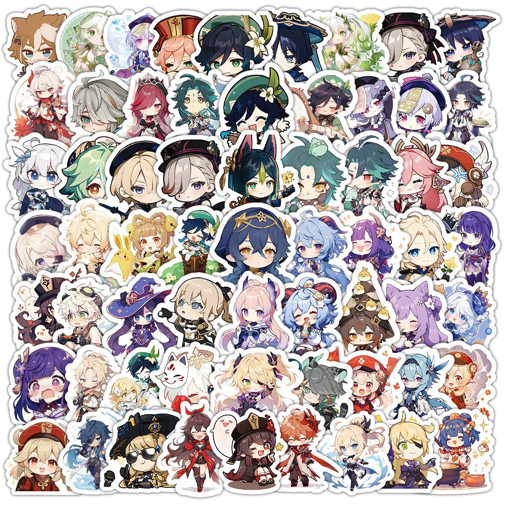 Genshin Impact Anime Stickers Pack - Waterproof Decals for Laptop, Phone, Fridge (ONLINE ORDER ONLY)