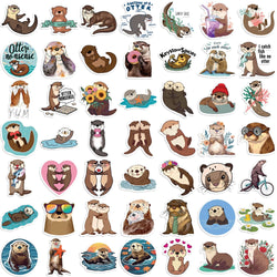 50PCS Cute Otter Animal Cartoon Sticker Decals DIY Phone Laptop Stationery Waterproof Kawaii Kids Decoration Sticker Toys (ONLINE ORDER ONLY)