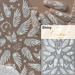 Angel Bowknot Stone Statue Vintage Photo Frame Flower Bed Bouquet Garden Rose Crown Adhesive Nail Art Stickers Manicure Decals (ONLINE ORDER ONLY)