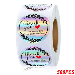 500pcs Rainbow Laser Thank You Stickers 1inch Small Business Stickers  Adhesive Labels for Boutiques Wrapping Supplies (ONLINE ORDER ONLY)