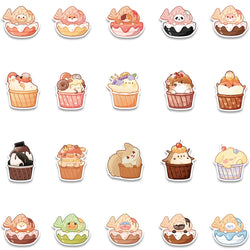 10/30/50PCS kawaii Animal Food Cute Sticker DIY Hand Account Notebook Phone Suitcase Fridge Guitar Kids Toy Funny Cartoon Decals (Online Order Only)