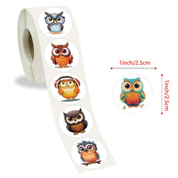 100-500pcs Cute owl Sticker Animals Sticker for Kids Classic Toy Decoration School Teacher Supplies Encouragement Sticker (ONLINE ORDER ONLY)