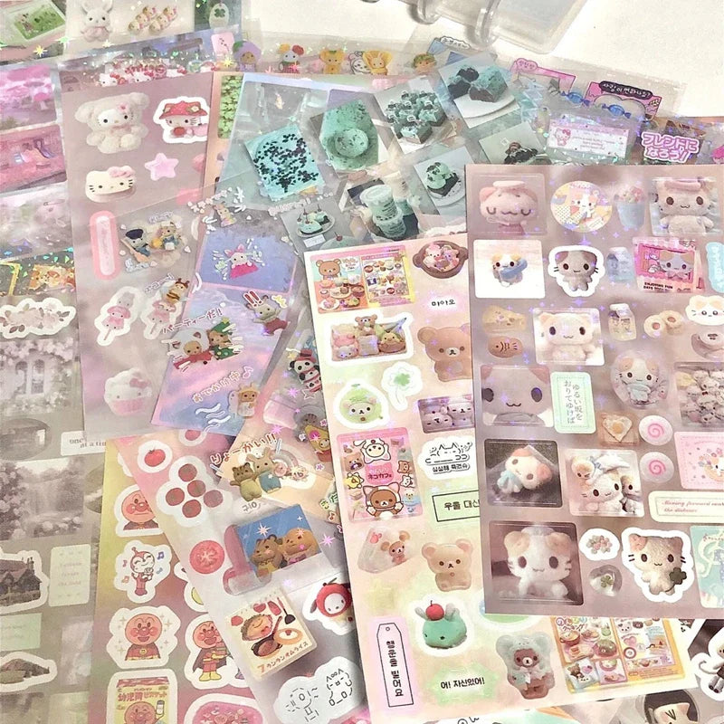 6pcs/10pcs Set Y2K Random Cute Glitter Laser Sticker for Phone Camera Luggage Journal Sticker Kawaii Decoration Sticker Gift (ONLINE ORDER ONLY)