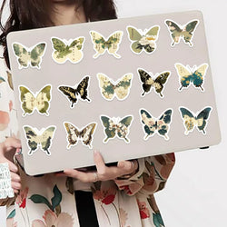 30Pcs Green Butterfly Stickers Vinyl Waterproof Stickers for Laptop Guitar Motorcycle Bike Skateboard Luggage Phone Gift (ONLINE ORDER ONLY)