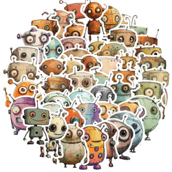 Cartoon Robot Stickers for Suitcase, Skateboard, Laptop, Luggage, Phone - 10/30/50Pcs (Online Order Only)