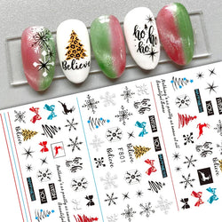 Christmas Greenery Nail Stickers Xmas Holly Animal Penguin Candy Winter Sliders Decor 2024 Holiday Decals Manicure Tips Foils *& (ONLINE ORDER ONLY)