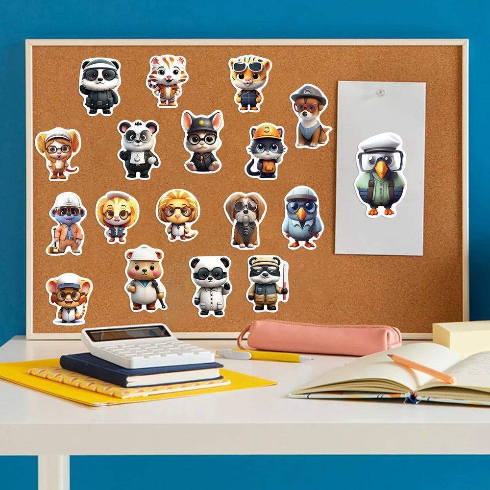 50pcs Professional Animals With Glasses Stickers Cute Decals Decoration DIY Skateboard Scrapbook Laptop Fridge Car Kids Toy (ONLINE ORDER ONLY)
