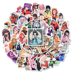 Kawaii Anime Girl Stickers Decals for Laptop, Guitar, Bike, Skateboard, Scrapbook (Online Order Only)