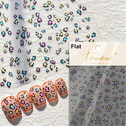 Flat Small Pink Brown Halo Dyeing Love Heart Geometric Leopard Shiny Jelly Chic Embossed Relief Nail Art Stickers Manicure Decal (Online Order Only)