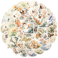 Cartoon Butterfly Flower Stickers Decal for Laptop, Car, Fridge, DIY Vinyl 10/30/50pcs (ONLINE ORDER ONLY)