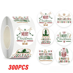 100-500pcs Merry Christmas Gift Box Decoration Seal Sticker Home Party Supplies Envelope Label Scrapbook Stickers (ONLINE ORDER ONLY)