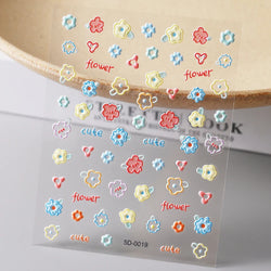 1pc 5D Flower Design Nail Art Stickers Colorful Flowers Nail Art Decals For DIY & Nail Salons Self-Adhesive Nail Art Supplies *^ (ONLINE ORDER ONLY)