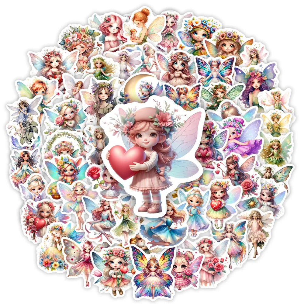 Fantasy Kawaii Elf Fairies Angels Stickers Gift Kids Toy Decal for Laptop Phone Scrapbook Luggage Decorative Fridge Waterproof (ONLINE ORDER ONLY)