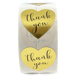 500pcs/roll Heart Stickers Thank You Stickers For Business Merci Packaging Stickers Rolling Love For Packaging Decoration (ONLINE ORDER ONLY)