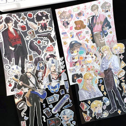 1Pc Cute Anime Man Sticker Cartoon Cool Character Deco Scrapbook DIY Material Decoration Stationery Stickers (Online Order Only)