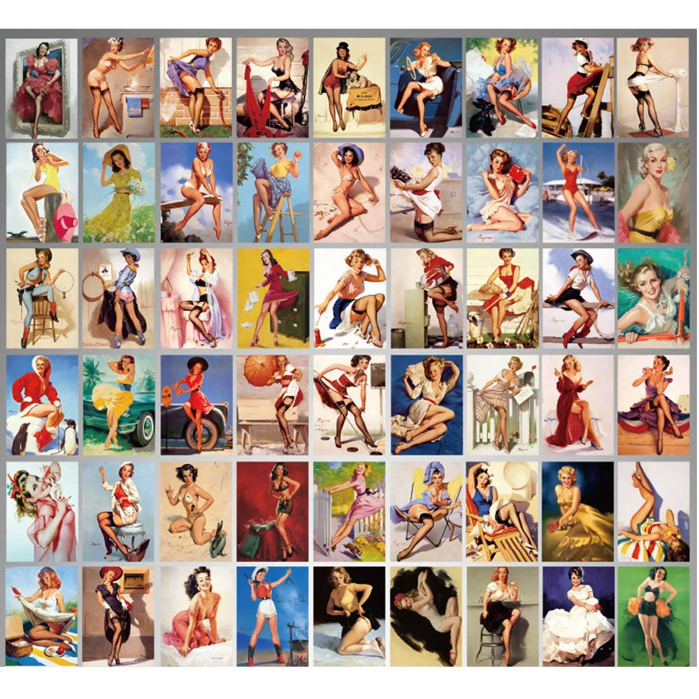 10/30/50/100pcs Retro Girl Pin Up Girls Stickers Skateboard Motorcycle Laptop Luggage Phone Guitar Car Cool Waterproof Sticker (ONLINE ORDER ONLY)