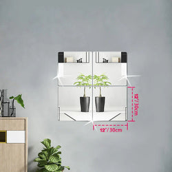 4pcs 20/30cm 3D Self-adhesive Mirror Wall Stickers Thickened 2mm Flexible DIY Art Acrylic Mirror Stickers Living Room Decoration (Online Order Only)