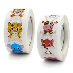 100-500pc Stickers for Children Kids Rolling Animal Roll Stickers Small Cute Toy Game Sticker DIY Gift Sealing Label Decoration (Online Order Only)