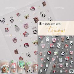 Black Cat Kitten Rabbit Cat's Paw Bowknot Tie Bunny Animals Love Heart Jelly Adhesive Nail Art Stickers Manicure Decal Wholesale (ONLINE ORDER ONLY)