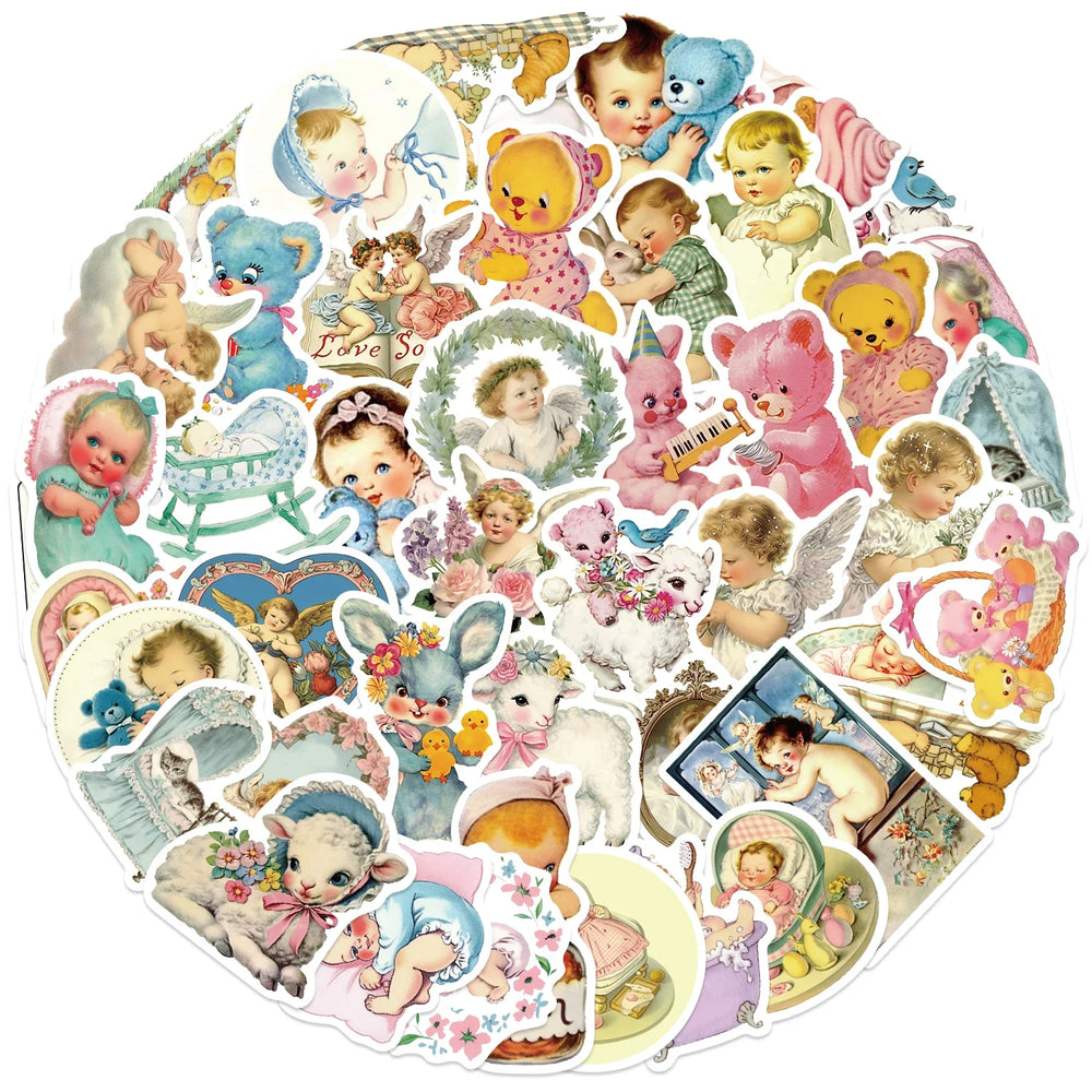 50Pcs Angel Waterproof Decorative Stickers for Phone Case Laptop Helmet Skateboard DIY Creative Graffiti Sticker Decoration (ONLINE ORDER ONLY)