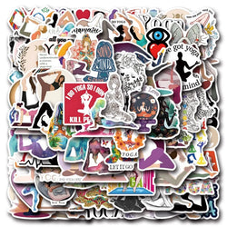 110pcs Cartoon Yoga Sticker Pack for Laptop, Water Bottle, Phone, Car, Scooter, Fridge, Suitcase, Stationery (Online Order Only)