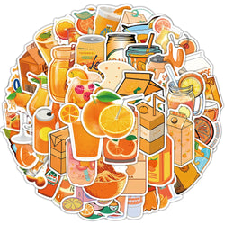 Cute Food Beverage Cartoon Stickers - Summer Fruit Juice Decals for Laptop, Phone, Guitar, Skateboard (10/30/50PCS) (ONLINE ORDER ONLY)