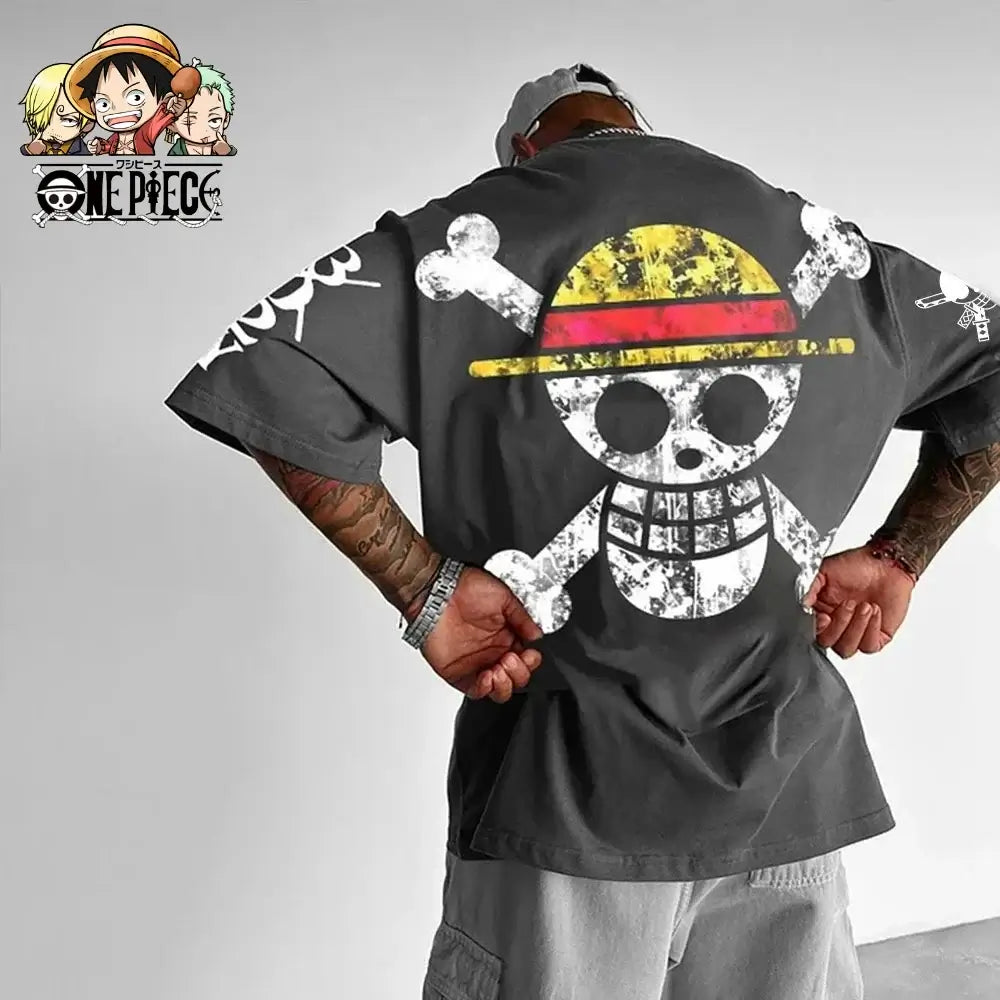 One Piece Luffy T-Shirt: Oversized Cotton Y2K Graphic Tee (ONLINE ORDER ONLY)