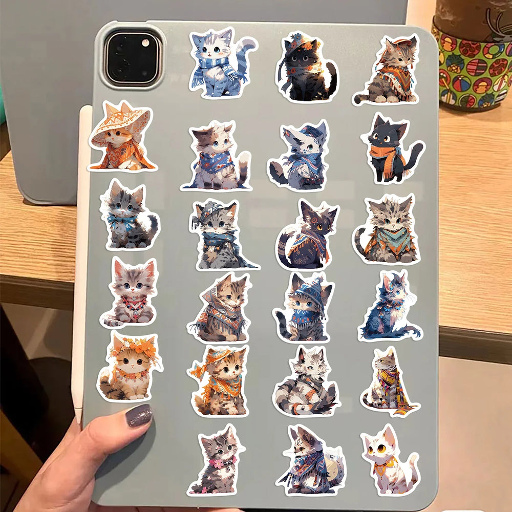 50pcs Cute Cats Stickers Funny Famous Cat Meme Catoon Decal DIY Graffiti Sticker Toys For Notebook Phone Phone Fridge Bike Car (ONLINE ORDER ONLY)