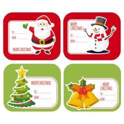 40-100Pcs Rectangle Merry Christmas Label Stickers for Card Gift Package Wrapping Festival Party Baking Small Business 4.8*5.8CM (ONLINE ORDER ONLY)